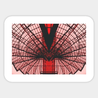 Low angle photography of red metal tower Sticker